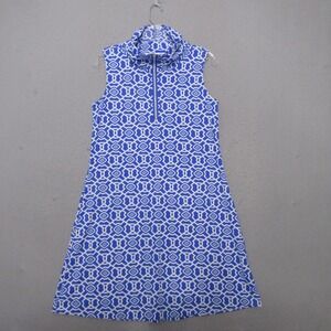 Lulu B Dress Small Mock Neck Beach Vacation Cover Up Pool Zip Sleeveless Travel